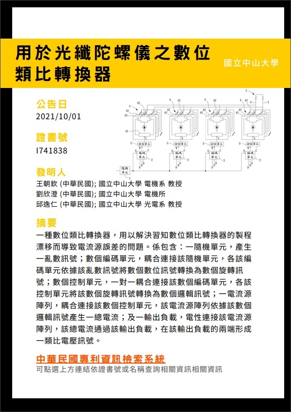 展示教授所獲專利